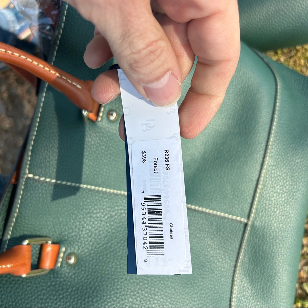 Dooney & Bourke Forest Green Pebbled Tote with Tan Handles

$270 total for both - Picture 3 of 7
